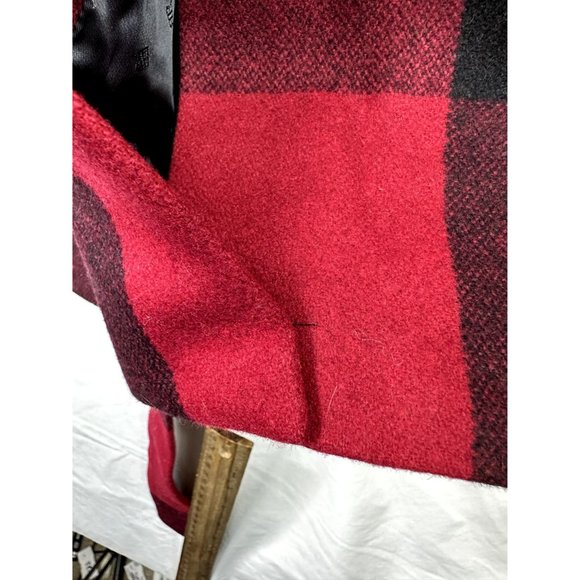 Banana Republic Plaid Wool Blend Coat sz Small Black/Red - Picture 4 of 7